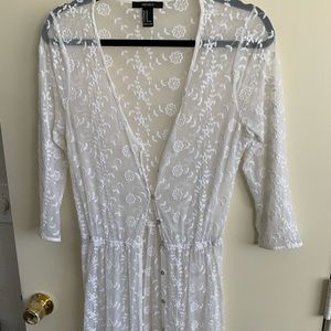 Embroidered White Maxi Dress